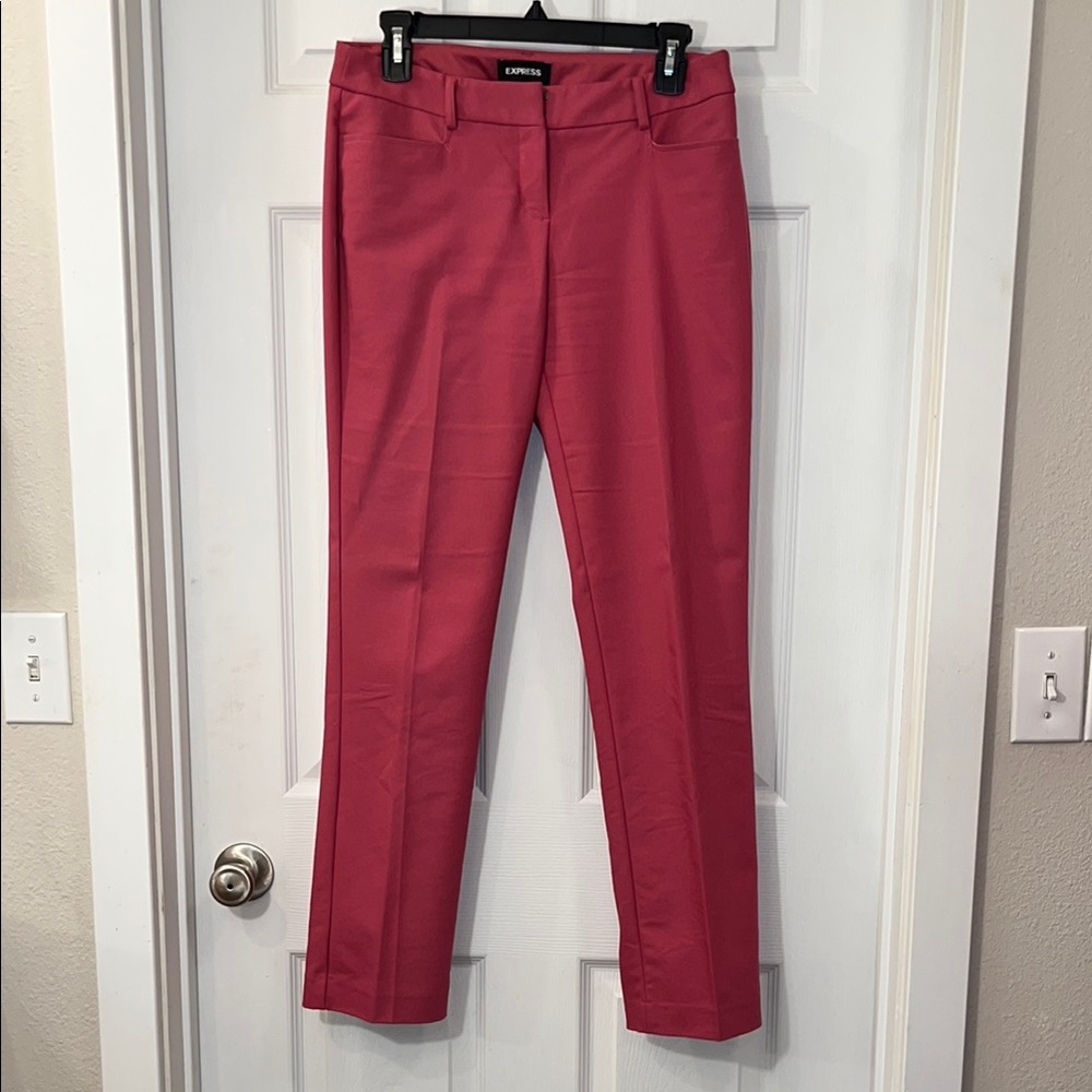 Express Pink Straight Leg Tailored Pants